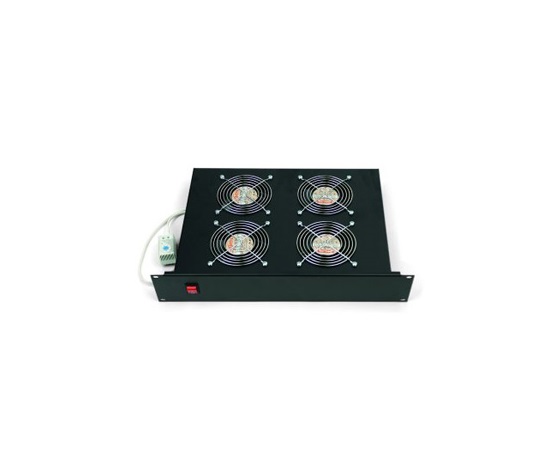 TRITON 19" ventilační jednotka, 4 vent.-230V/140W, termost.,černá,mezi komponenty