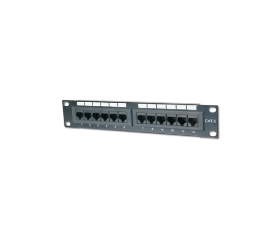 10" Patch panel XtendLan 12port, UTP, Cat6, krone, černý