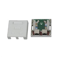 Zásuvka STP 2x RJ45 Cat5E, blok 110, na omítku