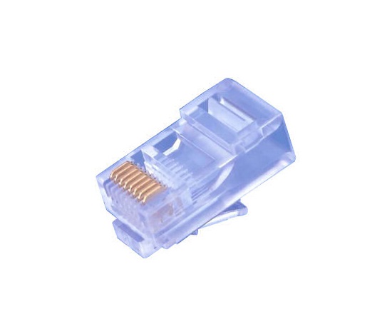 Konektor UTP RJ45 (8p8c), Cat5E, 30µm, drát - 100 ks