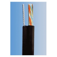 UTP kabel PlanetElite s nosným lankem, Cat5E, drát, venkovní PE, černý, 305m