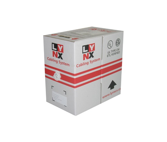 BAZAR- UTP kabel LYNX, Cat5E, drát, PVC, Dca, šedý, 305m - POŠKOZENÝ OBAL