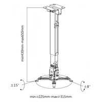 REFLECTA Uchwyt TAPA regulowany  43-65cm  (biały ,max.12kg)