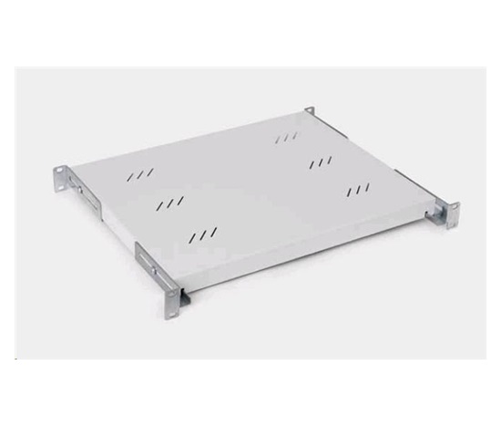 TRITON Police s perforací 19", 1U/450mm, nosnost 80kg, šedá