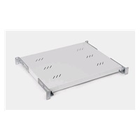 TRITON Police s perforací 19", 1U/750mm, nosnost 80kg, šedá