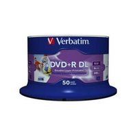VERBATIM DVD+R(50-pack)DoubleLayer/Spindle/8X/8.5GB/Printable/NoID
