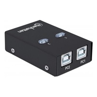 MANHATTAN USB 2.0 přepínač 2:1 (switch, 1 zařízení pro 2 PC)