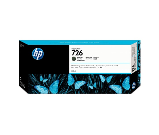 Wkład atramentowy HP No. 726 Matte Black Ink Cartridge pro DJ T1200, 300ml, CH575A