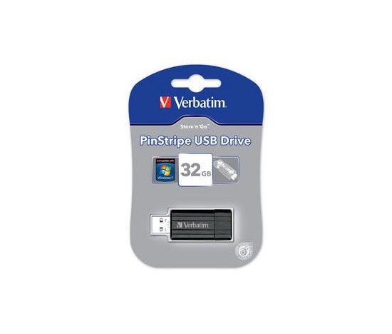 VERBATIM USB Flash Disk Store 'n' Go PinStripe 32GB - Black