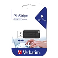 VERBATIM USB Flash Disk Store ‘n‘ Go PinStripe 8GB - Black