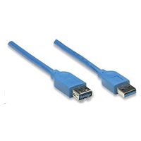 MANHATTAN Kabel USB 3.0 A-A prodlužovací 2m, modrý