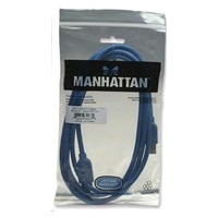 MANHATTAN Kabel USB 3.0 A-A prodlužovací 2m, modrý