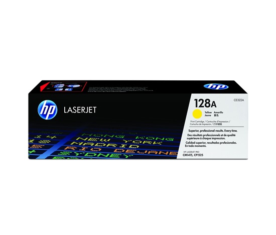 HP 128A Yellow LJ Toner Cart, CE322A (1,300 pages)