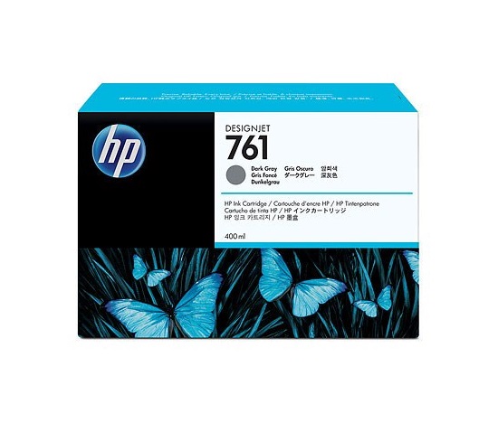 HP 761 Dark Grey DJ Ink Cart, 400 ml, CM996A