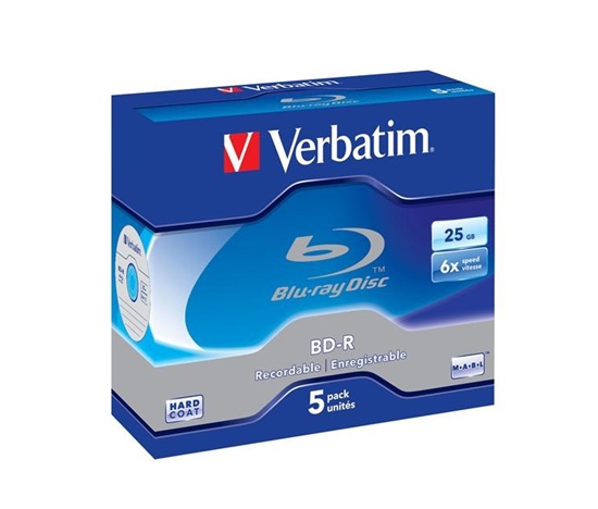 VERBATIM BD-R SL(5-pack)Blu-Ray/Jewel/6x/25GB