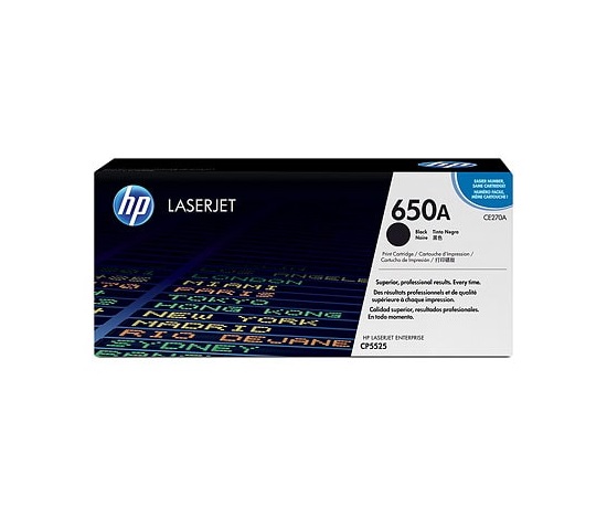 HP 650A Black LJ Toner Cart, CE270A (13,500 pages)