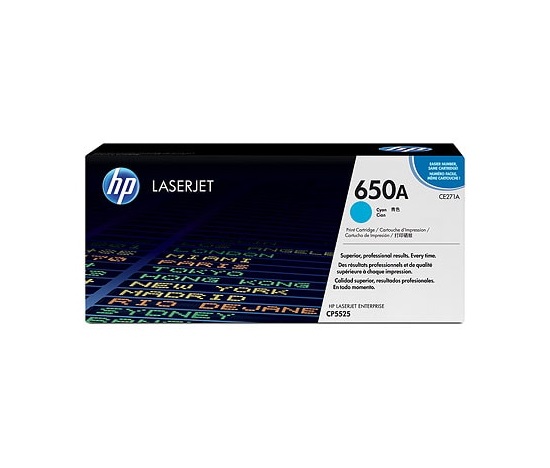 HP 650A Cyan LJ Toner Cart, CE271A (15,000 pages)