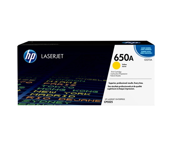 HP 650A Yellow LJ Toner Cart, CE272A (15,000 pages)