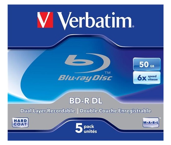 VERBATIM BD-R (5-pack)DualLayer/Jewel/6x/50GB