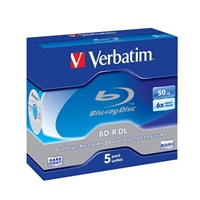VERBATIM BD-R (5-pack)DualLayer/Jewel/6x/50GB