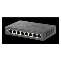 D-Link DGS-1008P 8-port Gigabit Desktop Switch, 4 porty jsou PoE+, PoE budget 68W