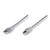 MANHATTAN Kabel USB 2.0 A-B propojovací 3m (stříbrný)