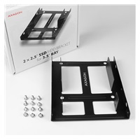 AXAGON RHD-225, Ramka metalowa do montażu dwóch dysków 2.5" HDD lub SDD do jednej pozycji 3.5" obudowy PC