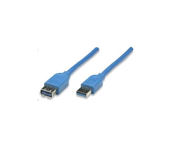 MANHATTAN Kabel USB 3.0 A-A prodlužovací 1m, modrý