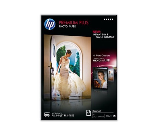 Papier HP Premium Plus Glossy Photo Paper, Glossy, A4, 20 st, 300 g/m2