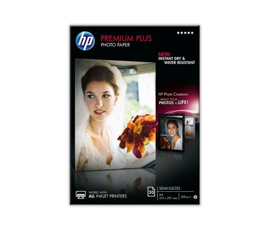 Papier HP Premium Plus Semi.gloss Photo Paper, Glossy, A4, 20 st, 300 g/m2