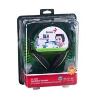 GENIUS sluchátka s mikrofonem HS-400A, černozelená