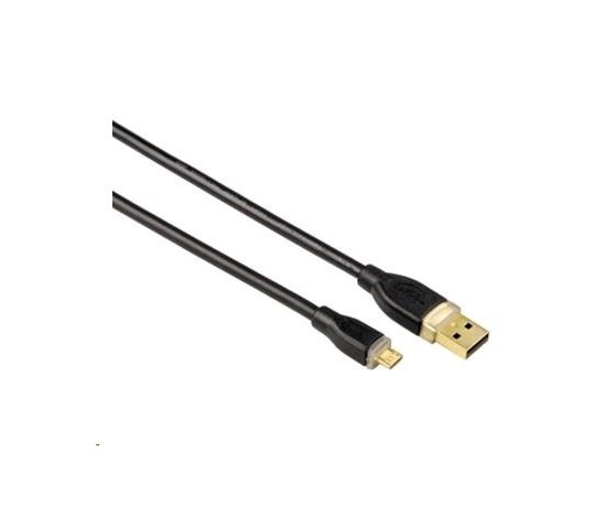 Micro USB 2.0 kabel, typ A - micro B, 1,8m, czarny
