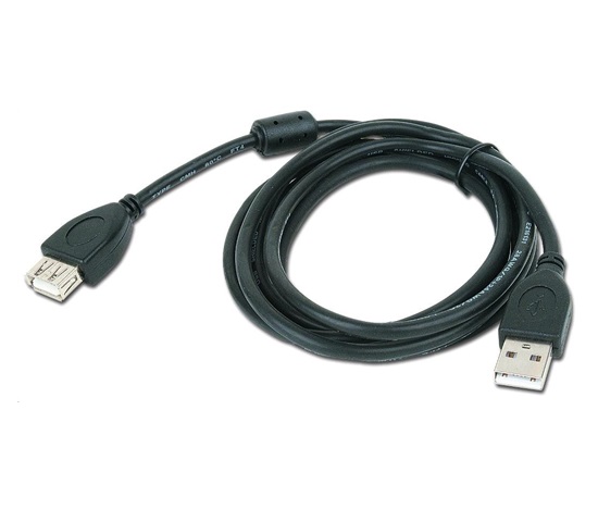 GEMBIRD Kabel USB 2.0 A-A 3m Premium (czarny, ferrytowe, pozłacane styki)