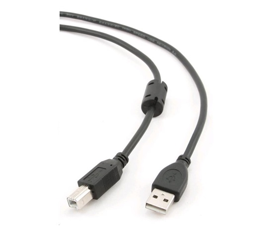 GEMBIRD Kabel USB 2.0 A-B 1,8m Premium (czarny, ferrytowe, pozłacane styki)