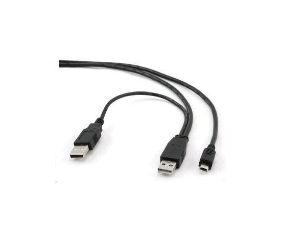 GEMBIRD Kabel USB 2.0 A-Mini B (5pin)  0,9m DUAL (dodatkowe zasilanie)