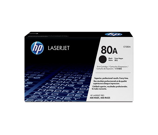 HP 80A Black LJ Toner Cart, CF280A (2,560 pages)