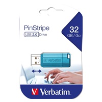 VERBATIM USB Flash Disk Store ‘n‘ Go PinStripe 32GB - Caribbean blue