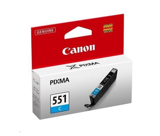 Canon CARTRIDGE CLI-551C azurová pro Pixma iP, Pixma iX, Pixma MG a Pixma MX 6850, 725x, 925, 8750 (332 str.)