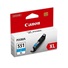 Canon CARTRIDGE CLI-551C XL azurová pro Pixma iP, Pixma iX, Pixma MG a Pixma MX 6850, 725x, 925, 8750 (695 str.)