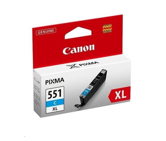 Canon CARTRIDGE CLI-551C XL azurová pro Pixma iP, Pixma iX, Pixma MG a Pixma MX 6850, 725x, 925, 8750 (695 str.)