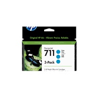 HP 711 Cyan DJ Ink Cart, 29 ml, 3-pack, CZ134A