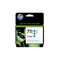 HP 711 Cyan DJ Ink Cart, 29 ml, 3-pack, CZ134A