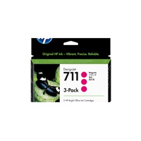 HP 711 Magenta DJ Ink Cart, 29 ml, 3-pack, CZ135A