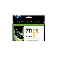 HP 711 Yellow DJ Ink Cart, 29 ml, 3-pack, CZ136A