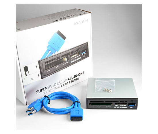 AXAGO - CRI-S3 Wewnętrzny czytnik szerokopasmowy  3.5" USB 3.0 5-slot ALL-IN-ONE