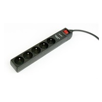 GEMBIRD Přepěťová ochrana, 5 zásuvek, 1,5m, černá