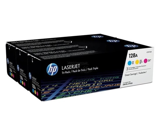 HP 128A CMY 3-pack LJ Toner Cart, CF371AM (1,300 / 1,300 / 1,300 pages)