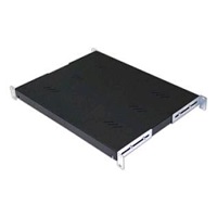 TRITON Police s perforací 19", 1U/850mm, nosnost 80kg, černá