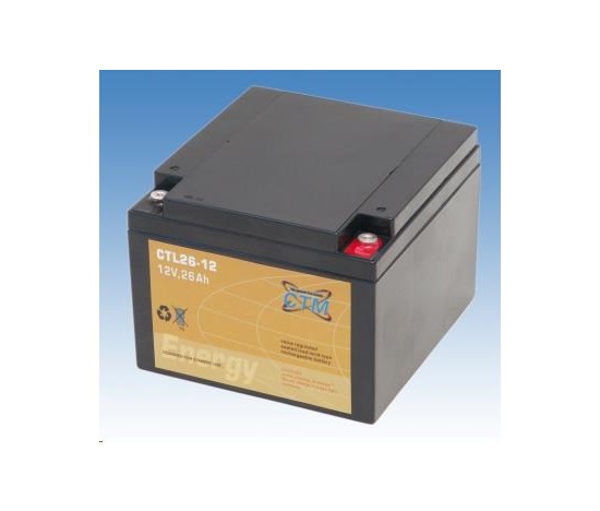 Baterie - CTM CTL 26-12 (12V/26Ah - M5), životnost 10-12let