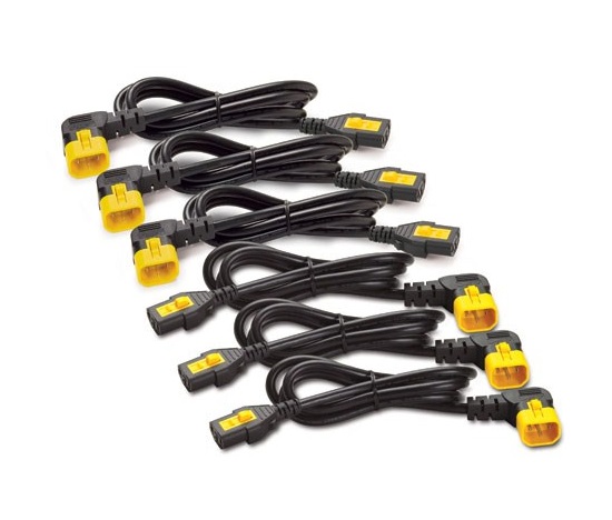 APC Power Cord Kit (6 ea), Locking, C13 to C14, (90°) 0.6m